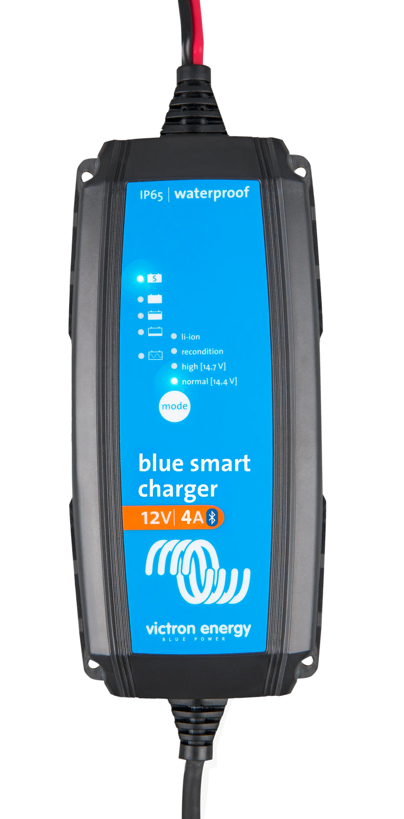 Victron Blue Smart IP65s 12/4 battery charger — front view