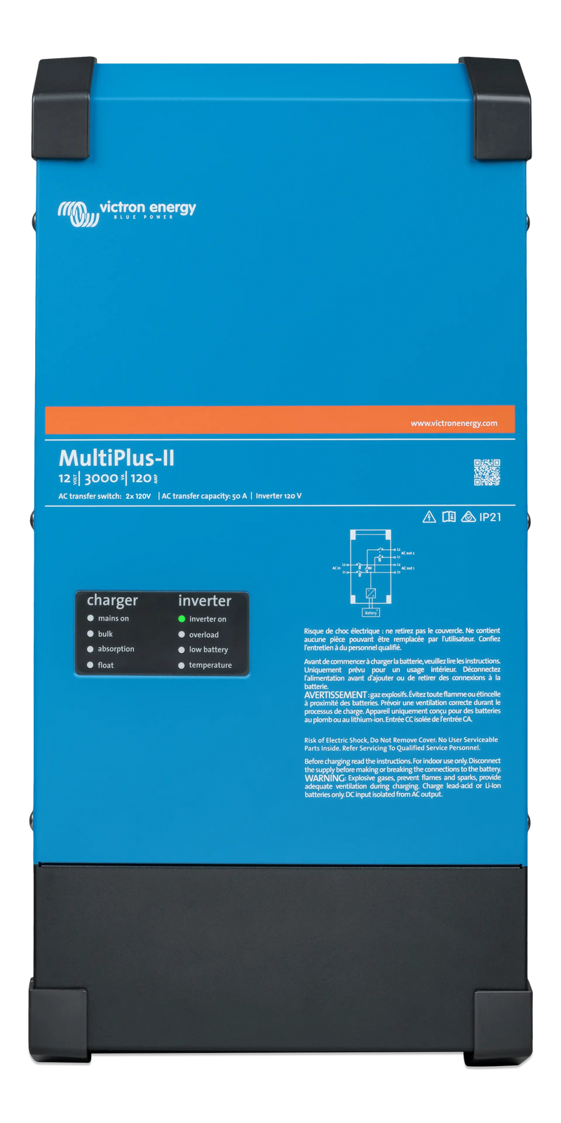 Victron MultiPlus-II MultiPlus-II 12/3000/120-32 230V inverter charger — front view