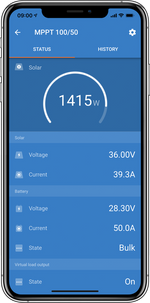 Victron SmartSolar MPPT 100/30 solar charge controller — connection detail view