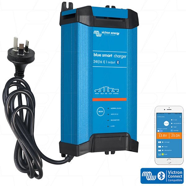 Victron Blue Smart IP22 Charger 24/16(1) 230V AU/NZ battery charger — front view