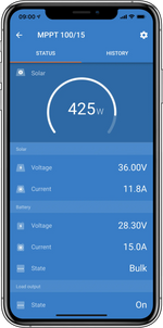 Victron SmartSolar MPPT 75/15 solar charge controller — top view